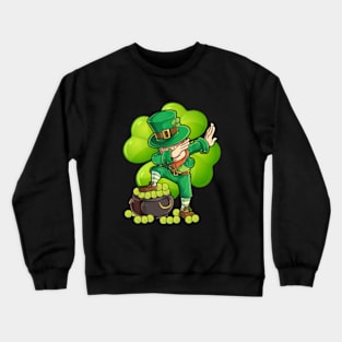 Dabbing Leprechaun Funny Stpatricks Day Tennis Ball Crewneck Sweatshirt